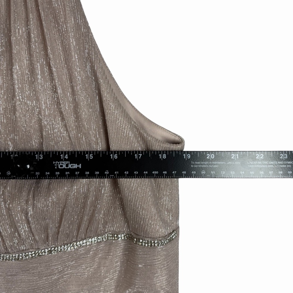 OLEG CASSINI High-Neck Glitter Women's Blush Dress Keyhole Bridal SIZE 18 - Picture 10 of 14